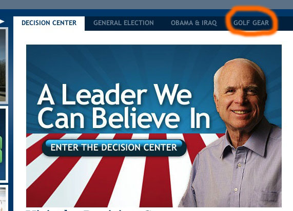 john mccain's golf gear
